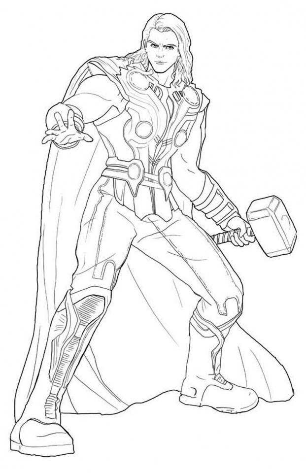 32+ Printable Avengers Coloring Pages Thor for Adult