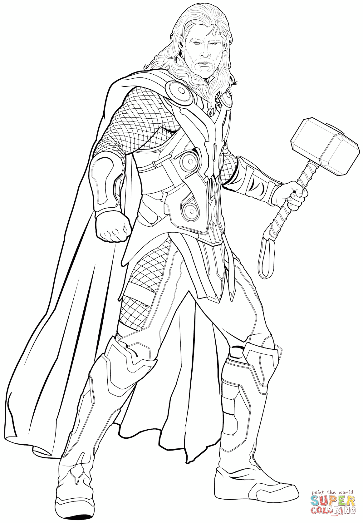 46+ Top Avengers Coloring Pages Thor Sketch