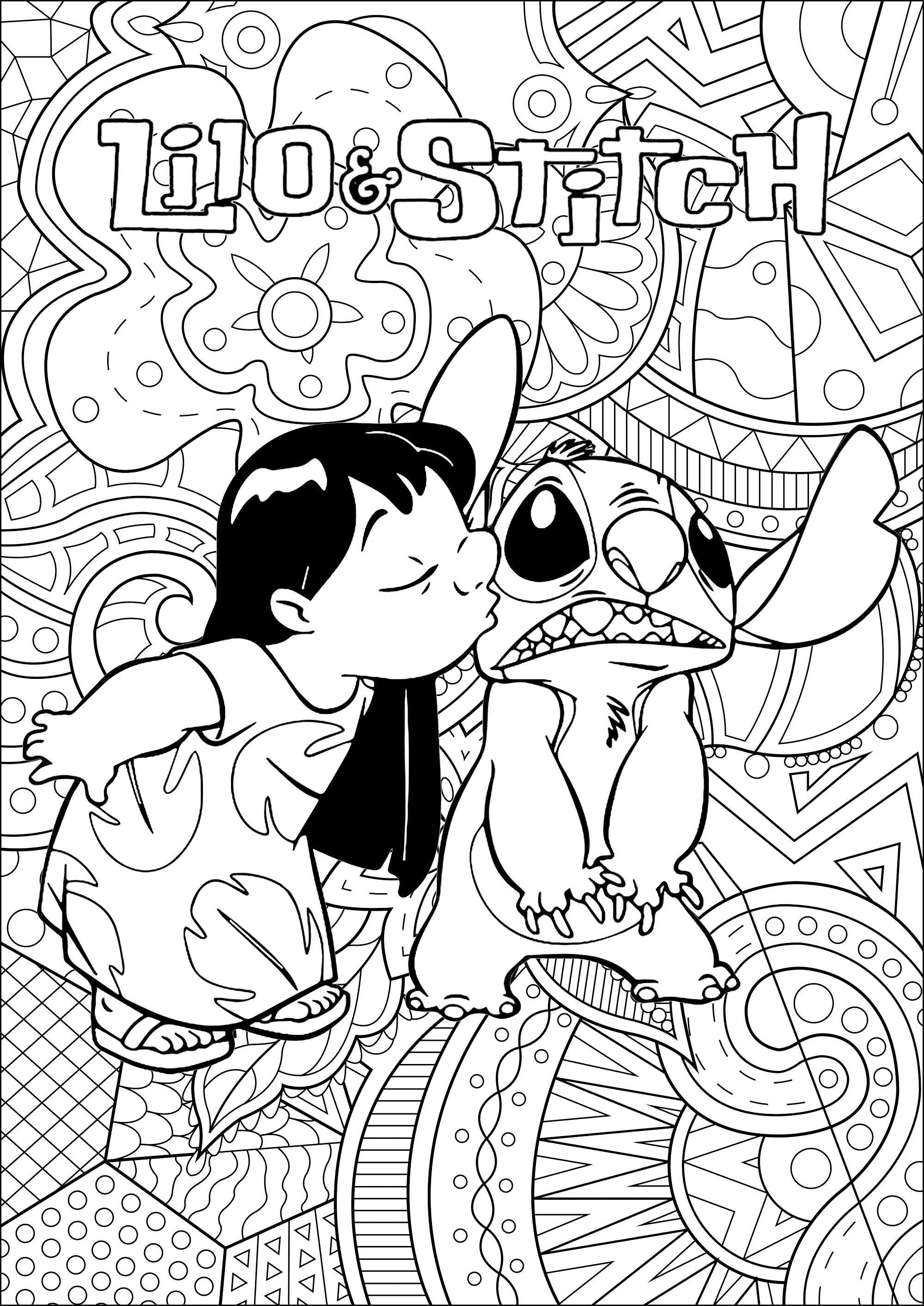 44+ Unique Stitch Adult Coloring Pages Colored