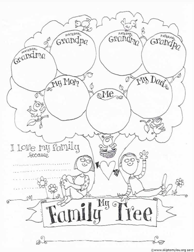 44+ Free Blank Family Tree Coloring Pages PDF Printable