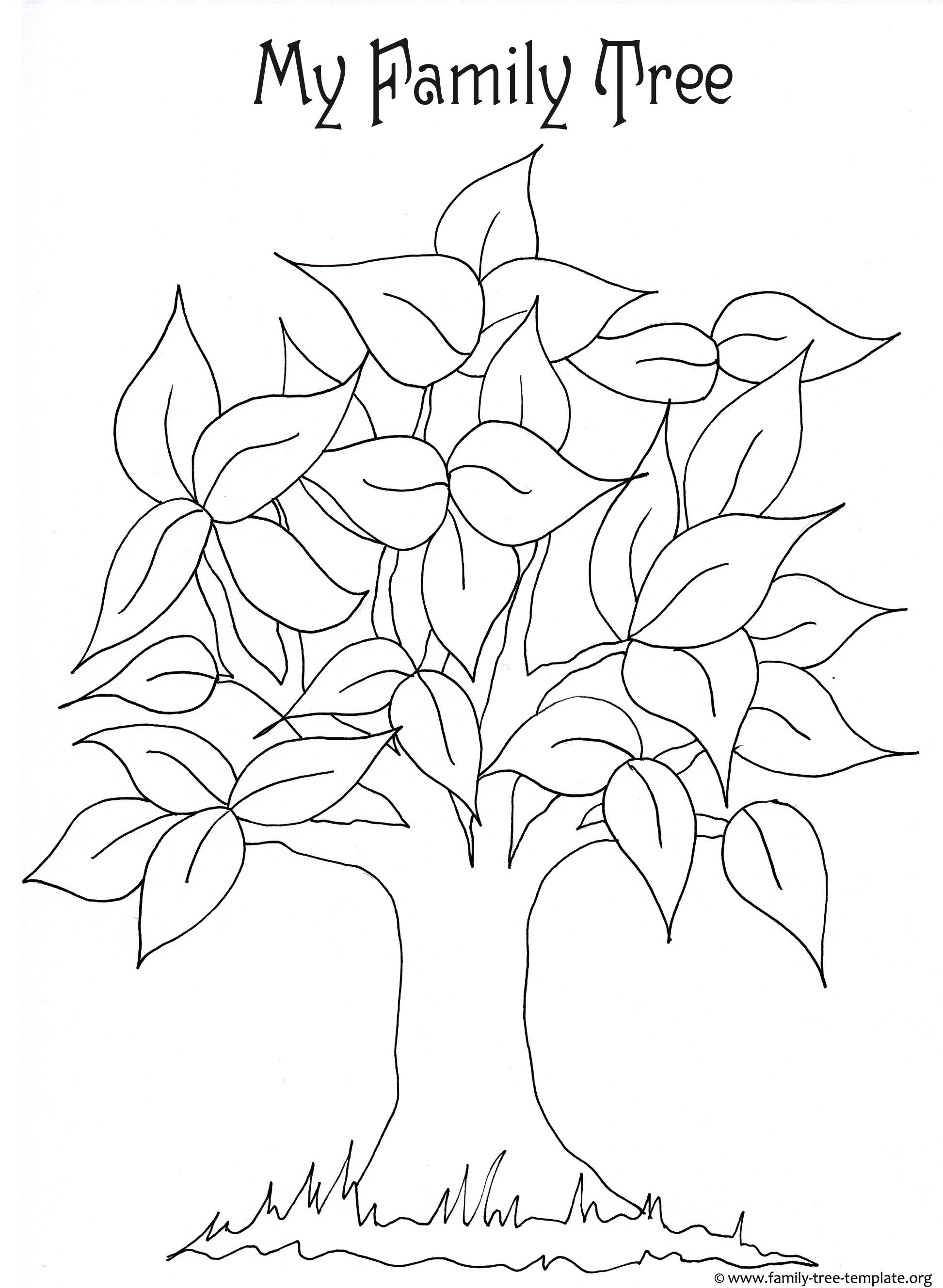 45+ Unique Blank Family Tree Coloring Pages for Adult