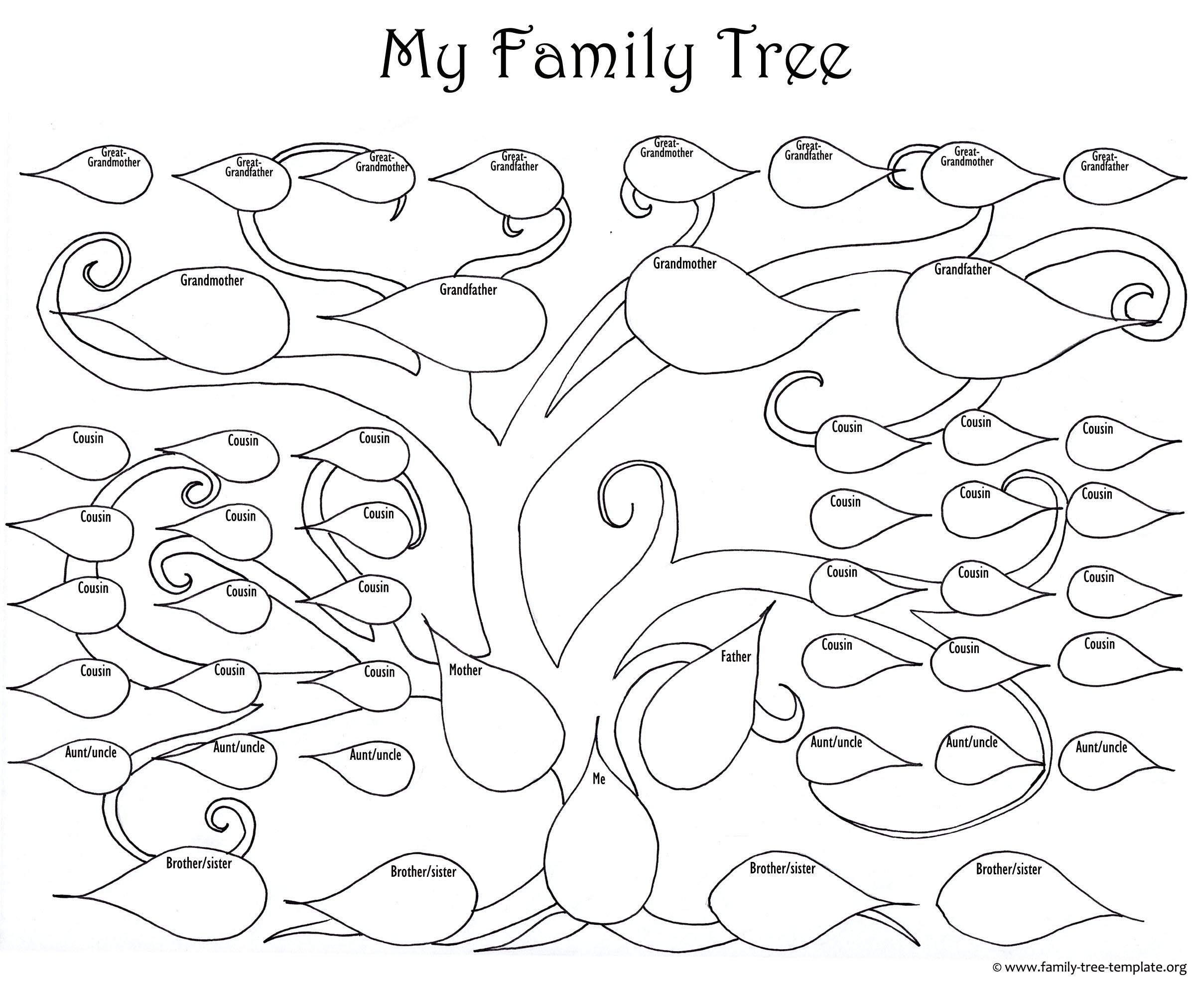 40+ Free Blank Family Tree Coloring Pages for Kids