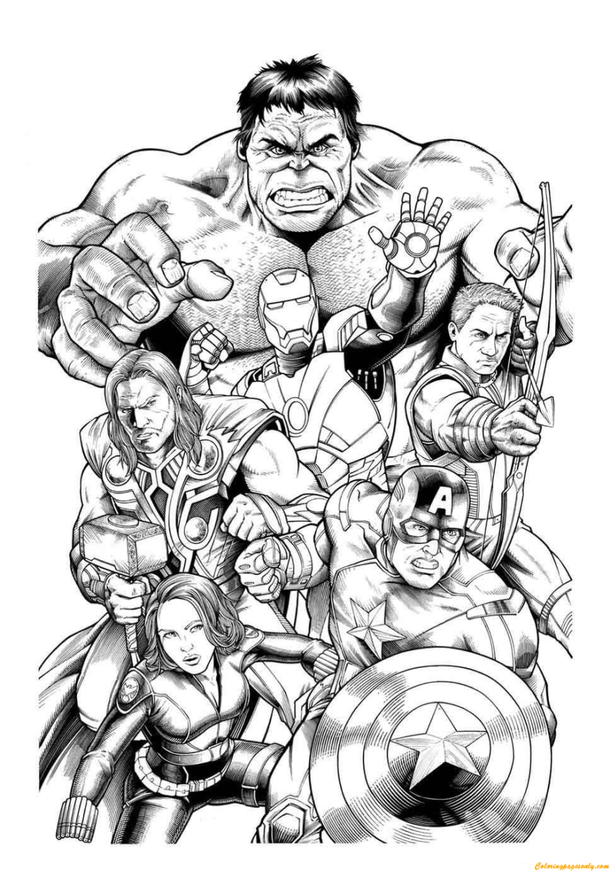 10 Avengers Team Coloring Pages for Superhero Fans