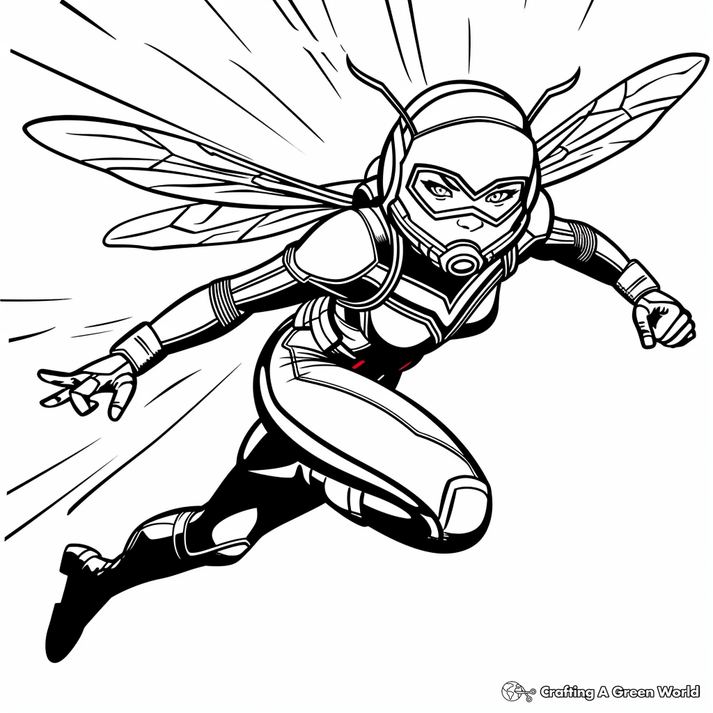 10 Detailed Wasp Coloring Pages for Marvel Enthusiasts: Unleash Your Inner Superhero