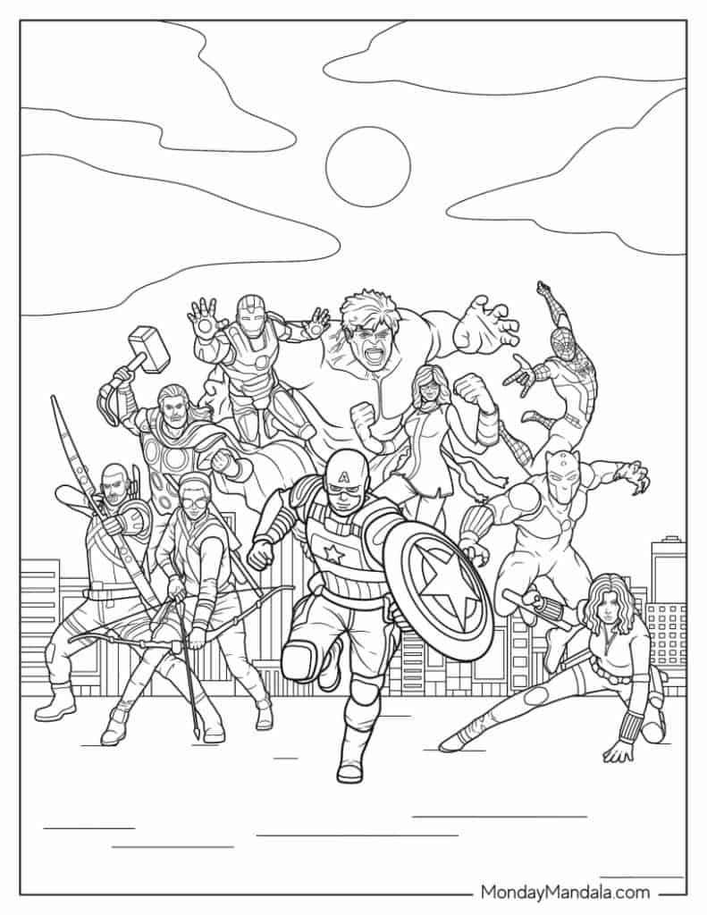 10 Avengers Coloring Pages For Kids Free Printable 5