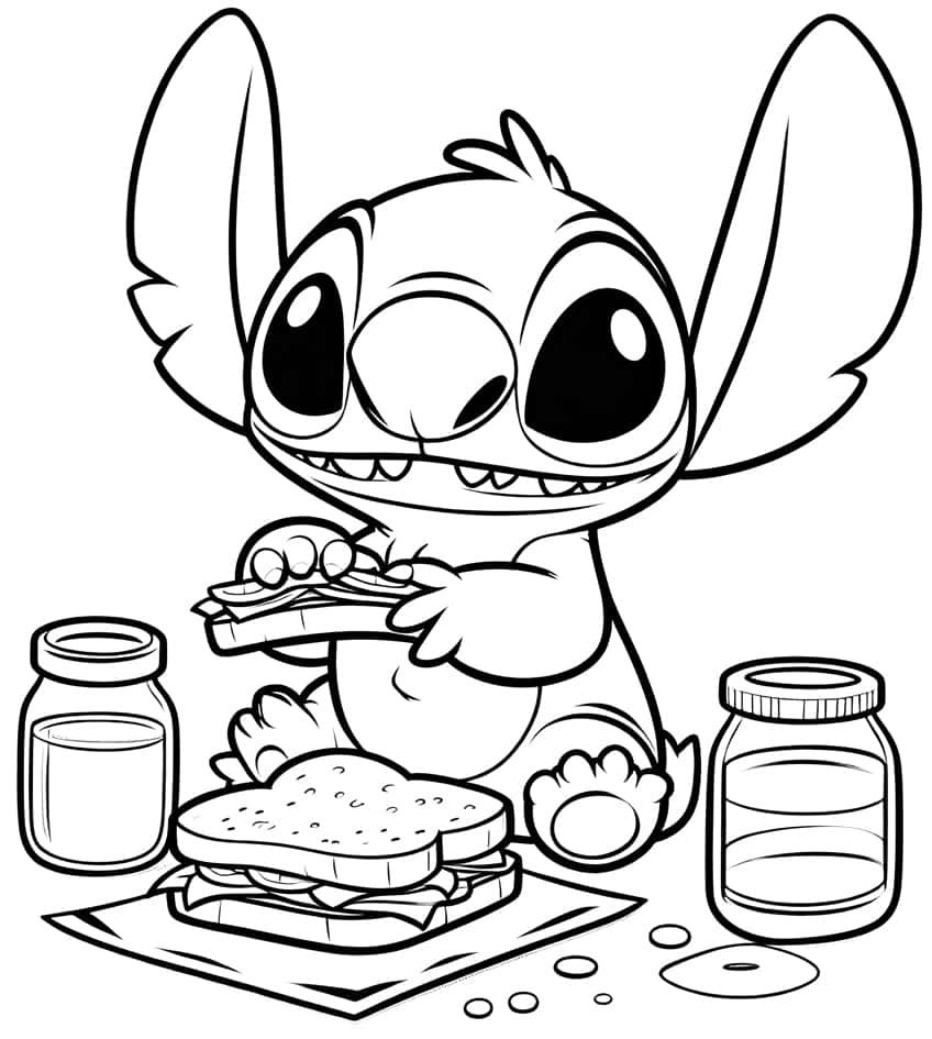 26 Cute Stitch Coloring Pages Free Printable 9