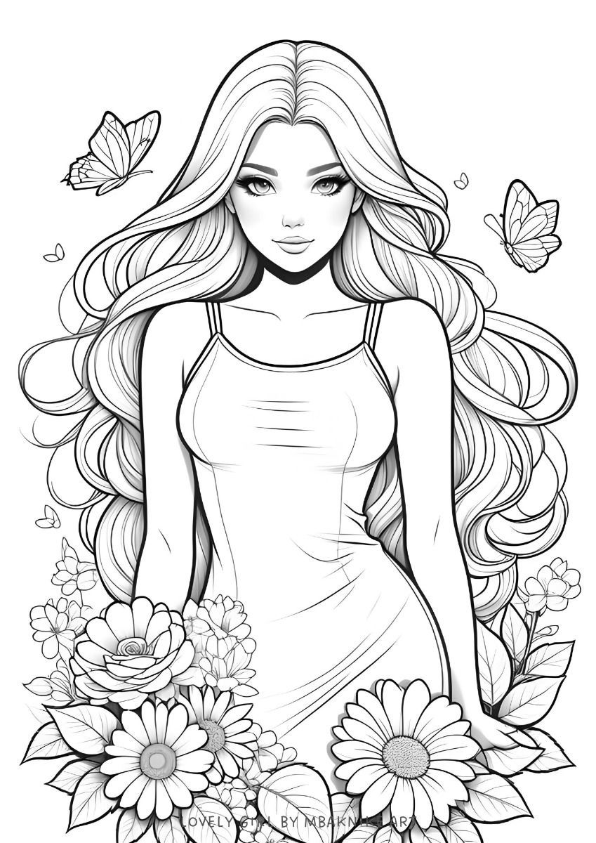 41 Baddie Aesthetic Coloring Pages for Teens 17