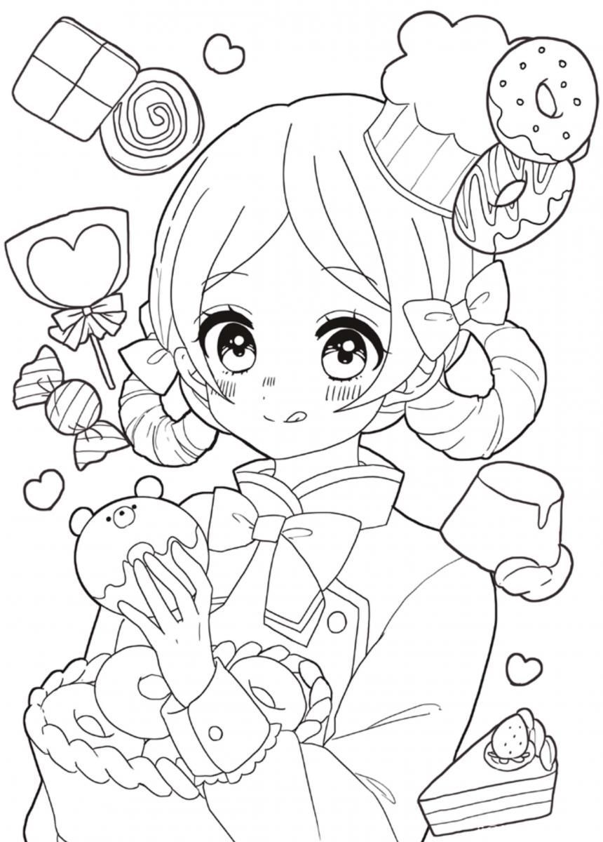 45 Manga Anime Girls Coloring Pages Free Printable 20