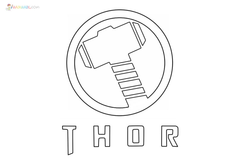 10 Thor Logo Coloring Pages for Thunderous Creativity