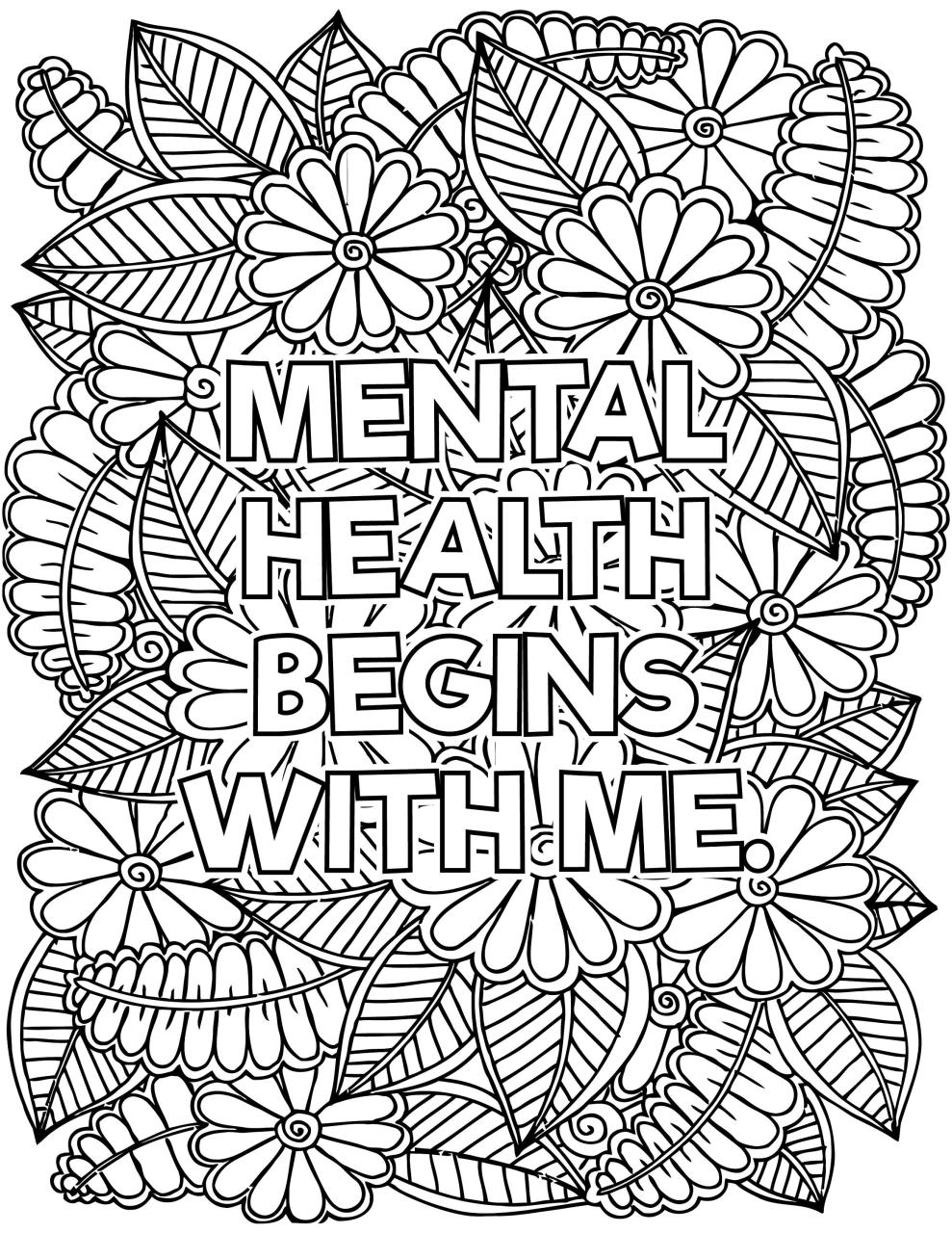 10 Mental Health Coloring Pages PDF: Find Solace and Serenity in Creativity