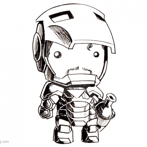 Iron Man Chibi Coloring Pages Free Printable 10