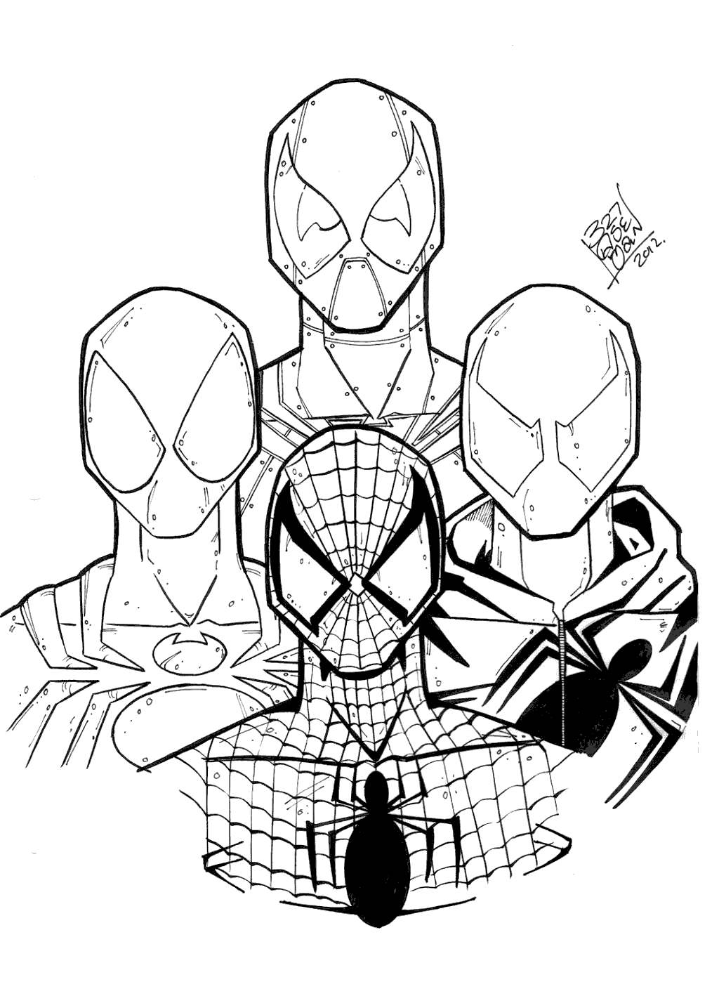 Iron Spider Man Coloring Pages Free Printable 3