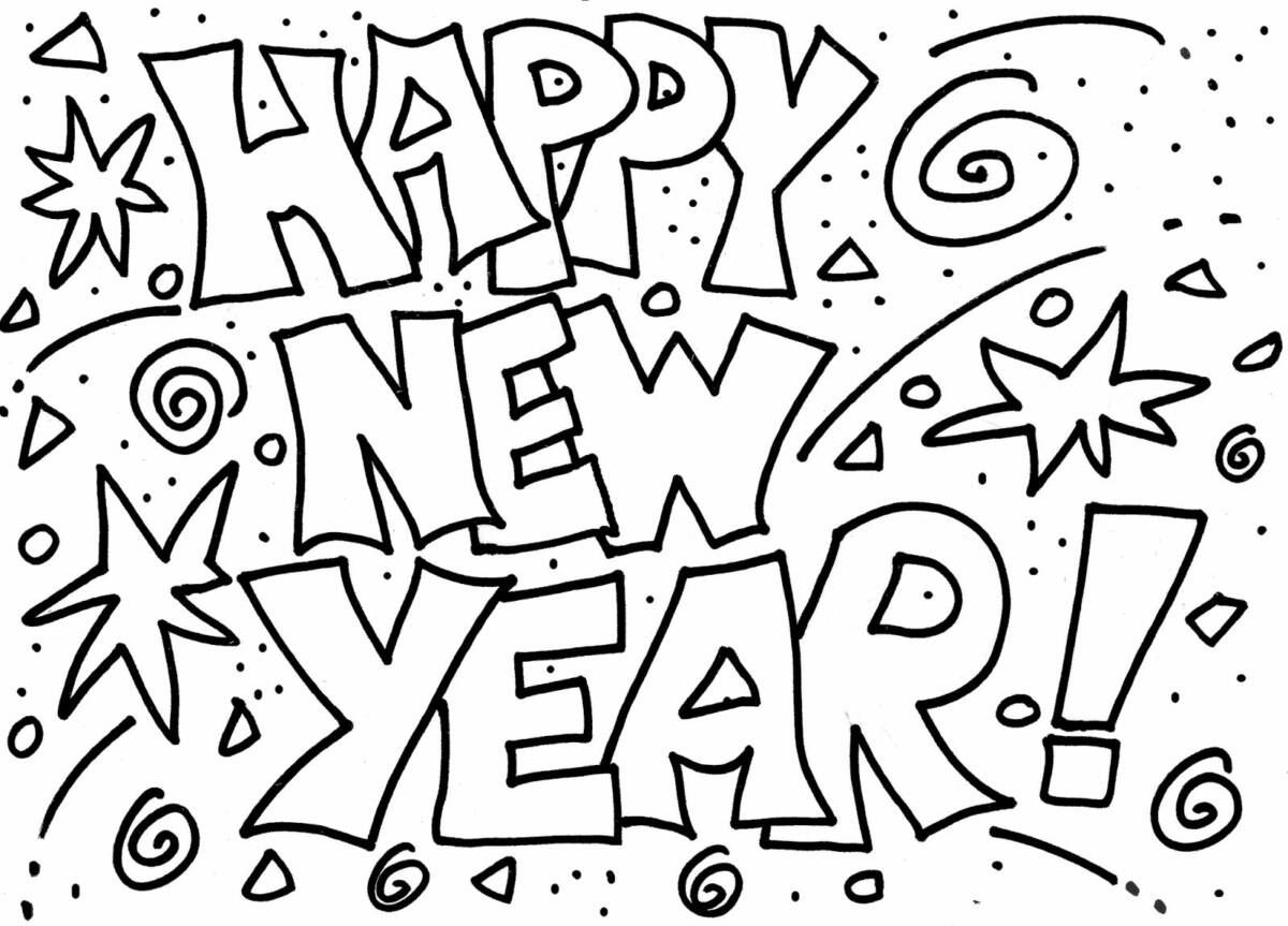 55+ Happy New Years Coloring Pages for Adult 10