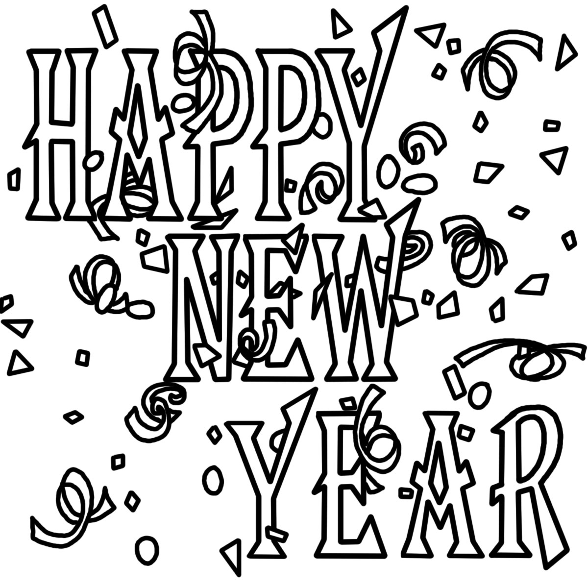 55+ Happy New Years Coloring Pages for Adult 13