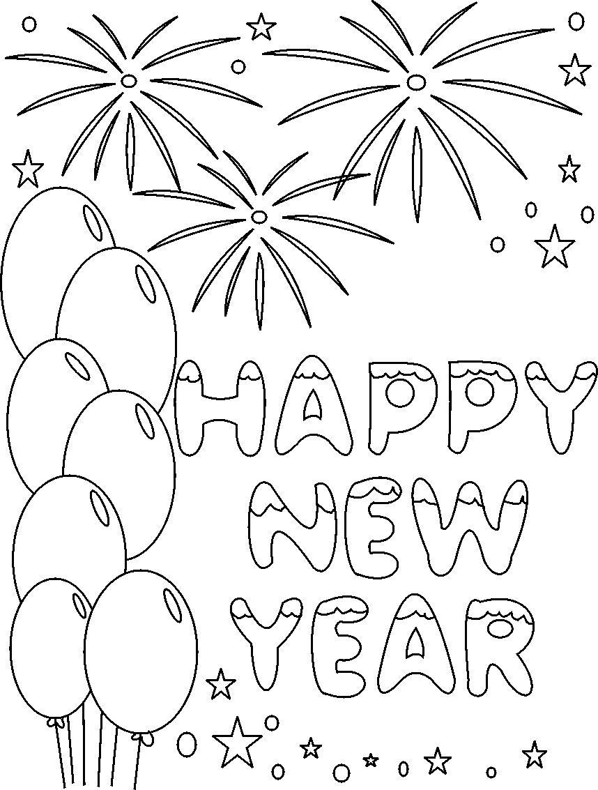 55+ Happy New Years Coloring Pages for Adult 16