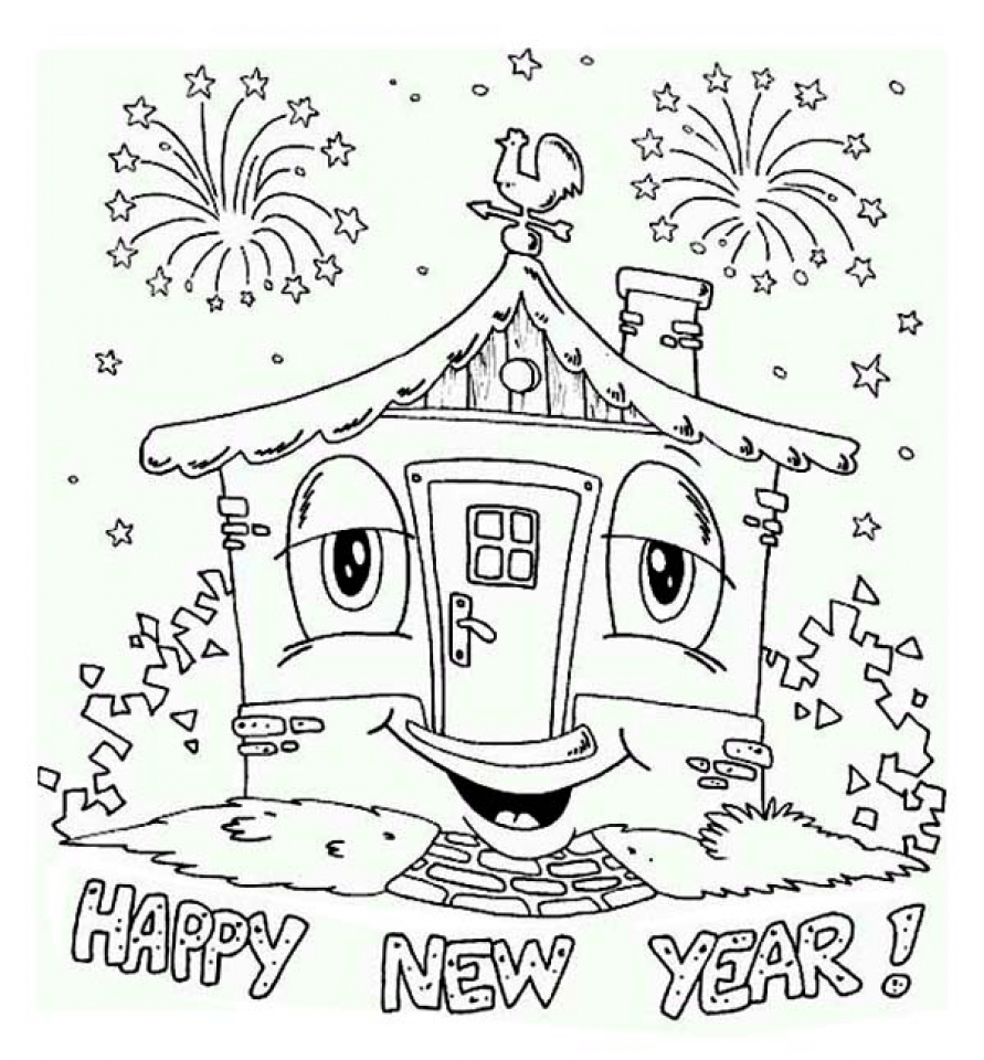 55+ Happy New Years Coloring Pages for Adult 18