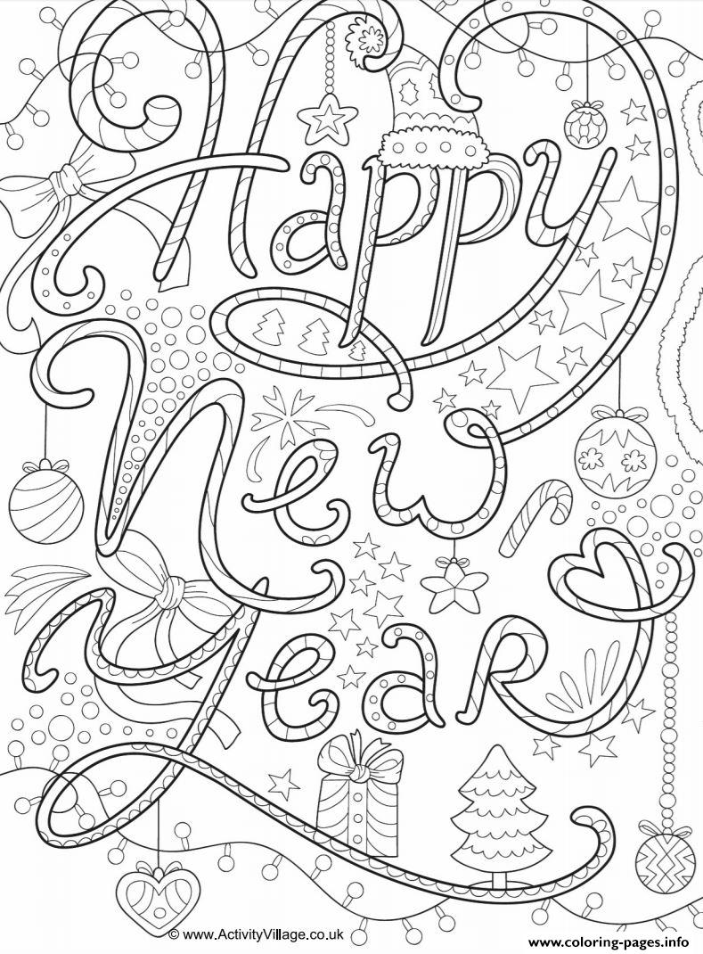 55+ Happy New Years Coloring Pages for Adult 20