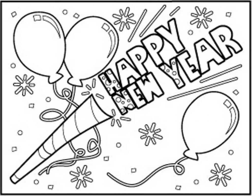 55+ Happy New Years Coloring Pages for Adult 22