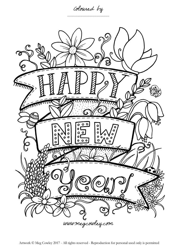 55+ Happy New Years Coloring Pages for Adult 25