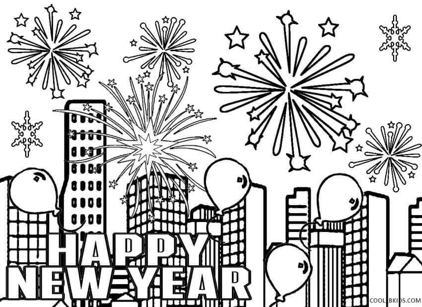 55+ Happy New Years Coloring Pages for Adult 34