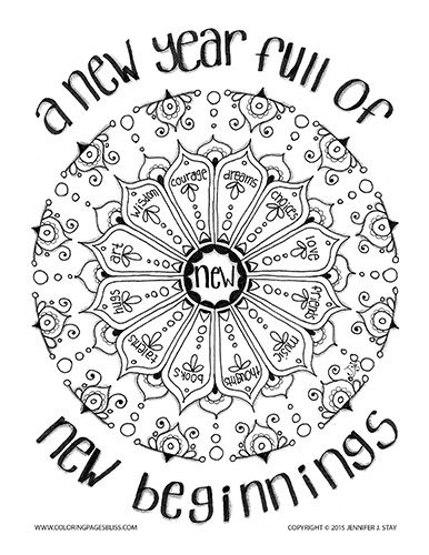 55+ Happy New Years Coloring Pages for Adult 46