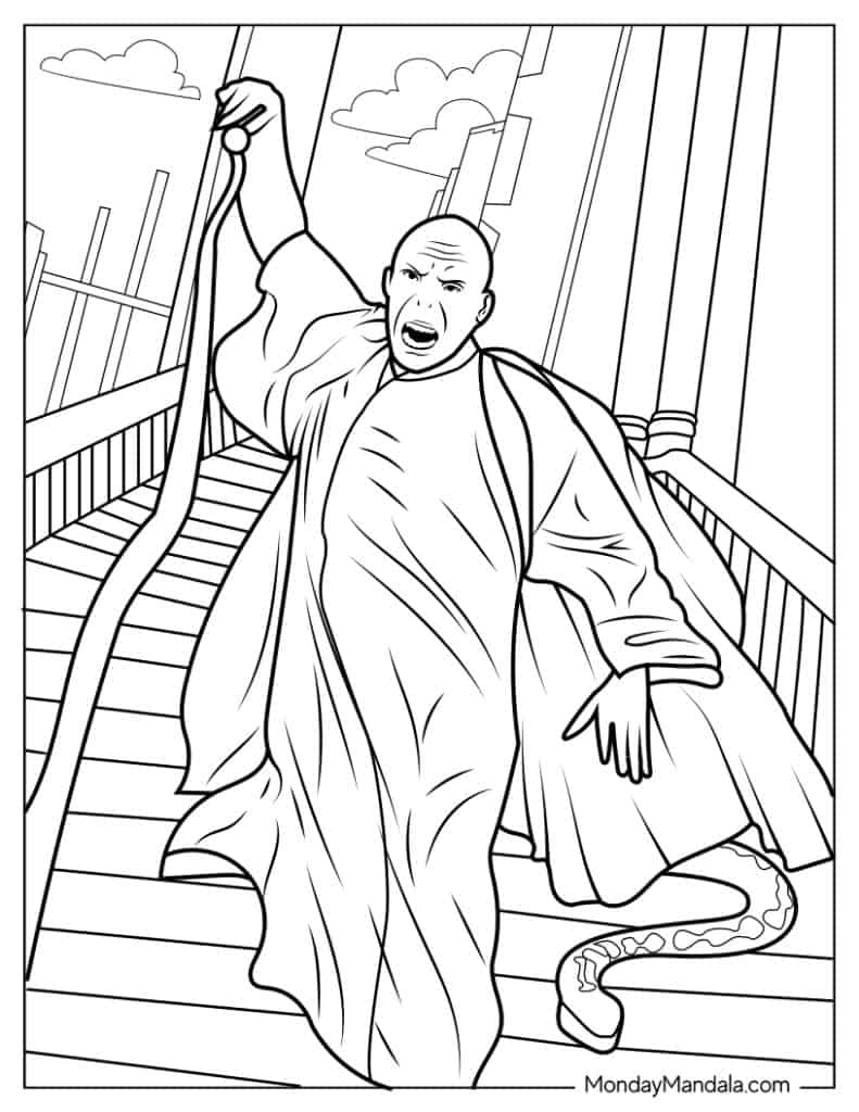 Dark Arts Delight: 100 Lord Voldemort Coloring Pages 39