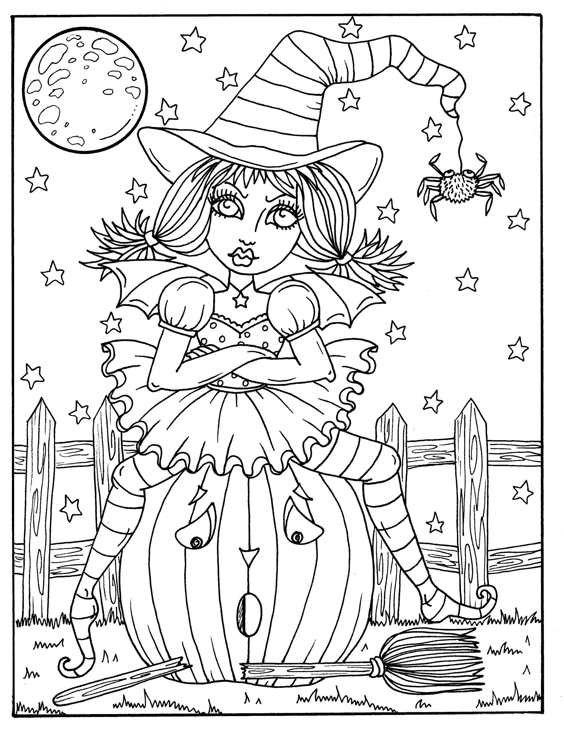 104 Witch Coloring Pages for Kids Printable 68