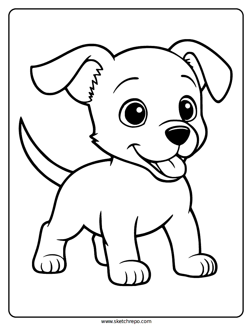 124 Puppy Coloring Pages Printable 16